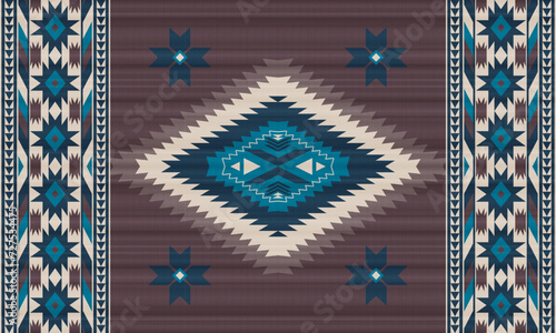 American tribal ethnic native pattern.Traditional Navajo,Aztec,Apache,Southwest and Mexican style fabric pattern.Abstract vector motifs pattern.For fabric,clothing,blanket,carpet,woven,wrap,decoration