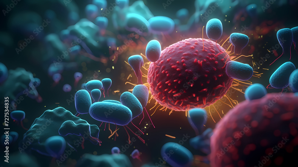 Macroscopic observation of organisms bacteria and cells and viruses under laboratory microscope Macroscopic observation of organisms bacteria and cells and viruses under laboratory microscope