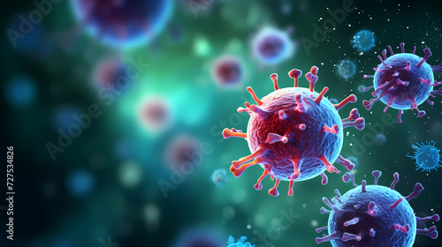 Macroscopic observation of organisms bacteria and cells and viruses under laboratory microscope