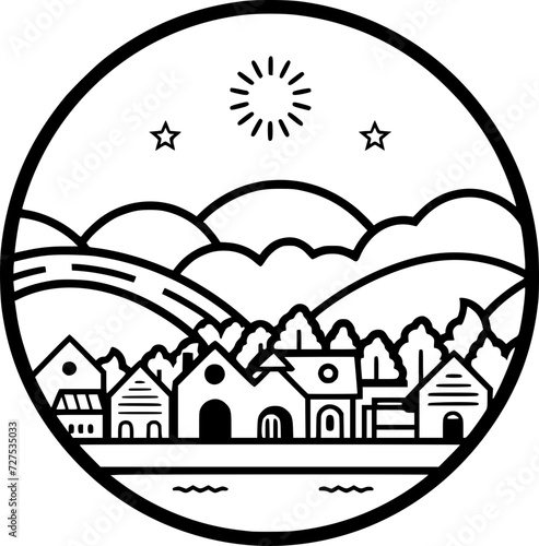 village simple black icon