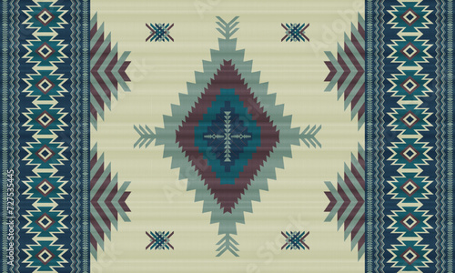 American tribal ethnic native pattern.Traditional Navajo,Aztec,Apache,Southwest and Mexican style fabric pattern.Abstract vector motifs pattern.For fabric,clothing,blanket,carpet,woven,wrap,decoration