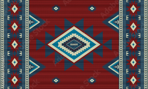 American tribal ethnic native pattern.Traditional Navajo,Aztec,Apache,Southwest and Mexican style fabric pattern.Abstract vector motifs pattern.For fabric,clothing,blanket,carpet,woven,wrap,decoration