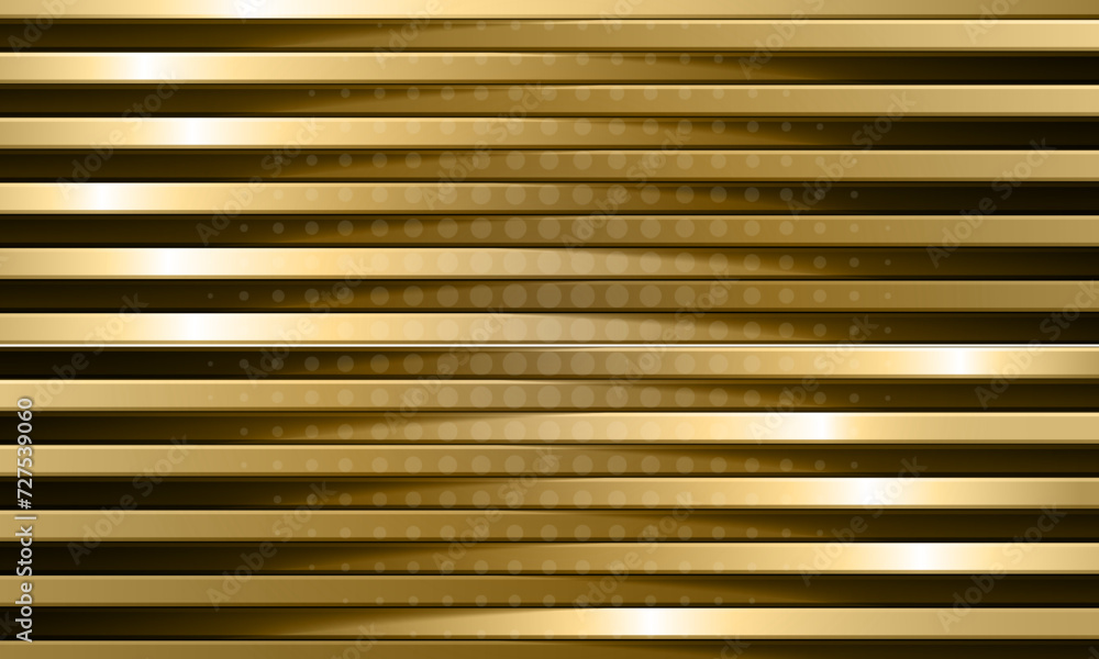 Fototapeta premium Horizontal gold stripes abstract background. gradient golden.