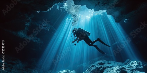 Scuba diver underwater exploring the ocean's depths