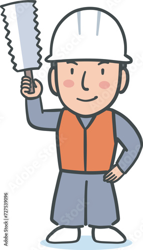 作業服を着た大工職人の男性のイラスト素材