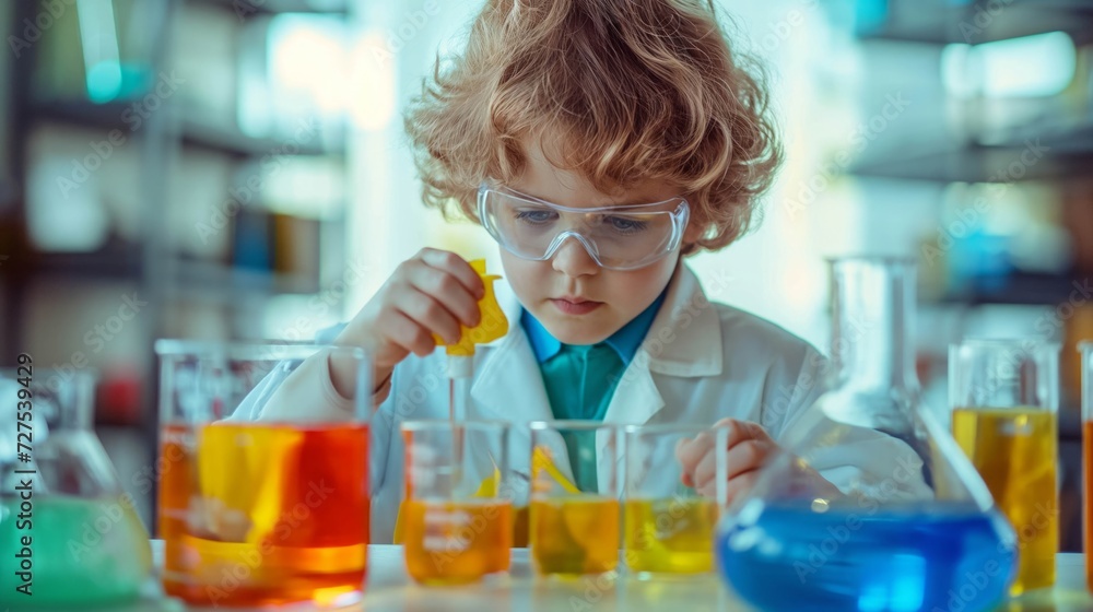 child engaged in solo science experiments child engaged in solo science experiments