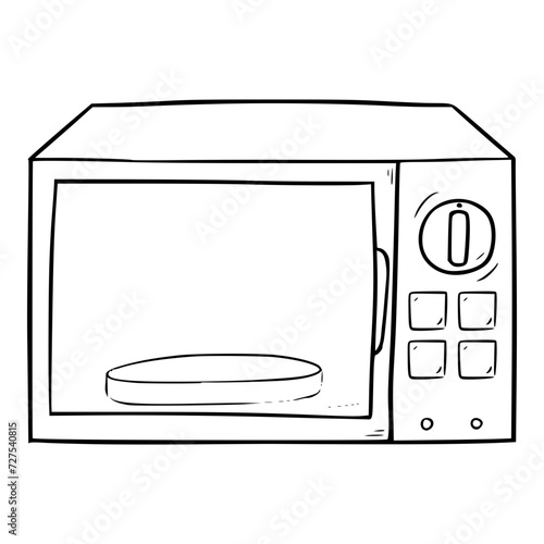 microwave oven illustration outline isolated vector