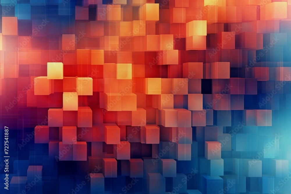 Abstract background made of squares. Generative AI