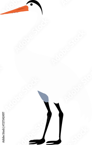 crane bird flat vector illustration