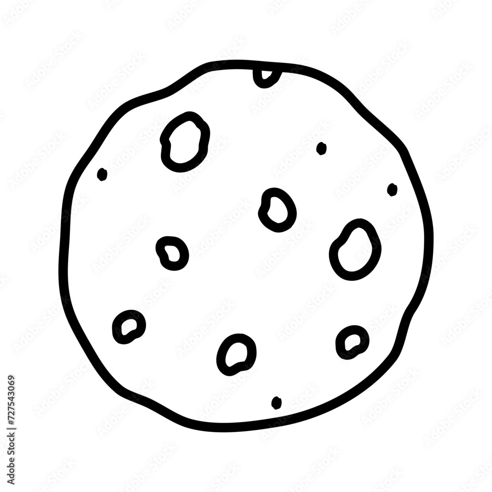 Cookie outline icon. Cute and simple Cookie icon with hand draw style. Cookie outline icon. Cute and simple Cookie icon with hand draw style.