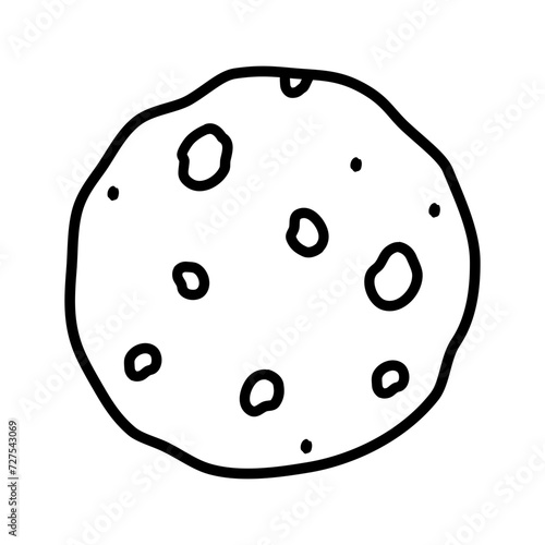Cookie outline icon. Cute and simple Cookie icon with hand draw style. (ID: 727543069)