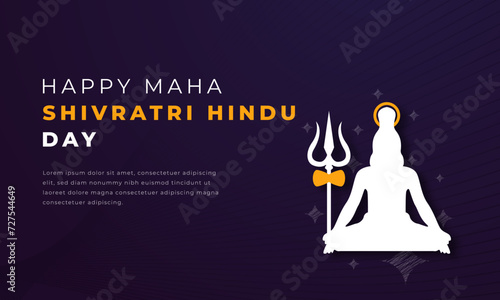 Happy Maha Shivratri Hindu Day Paper cut style Vector Design Illustration for Background, Poster, Banner, Advertising, Greeting Card