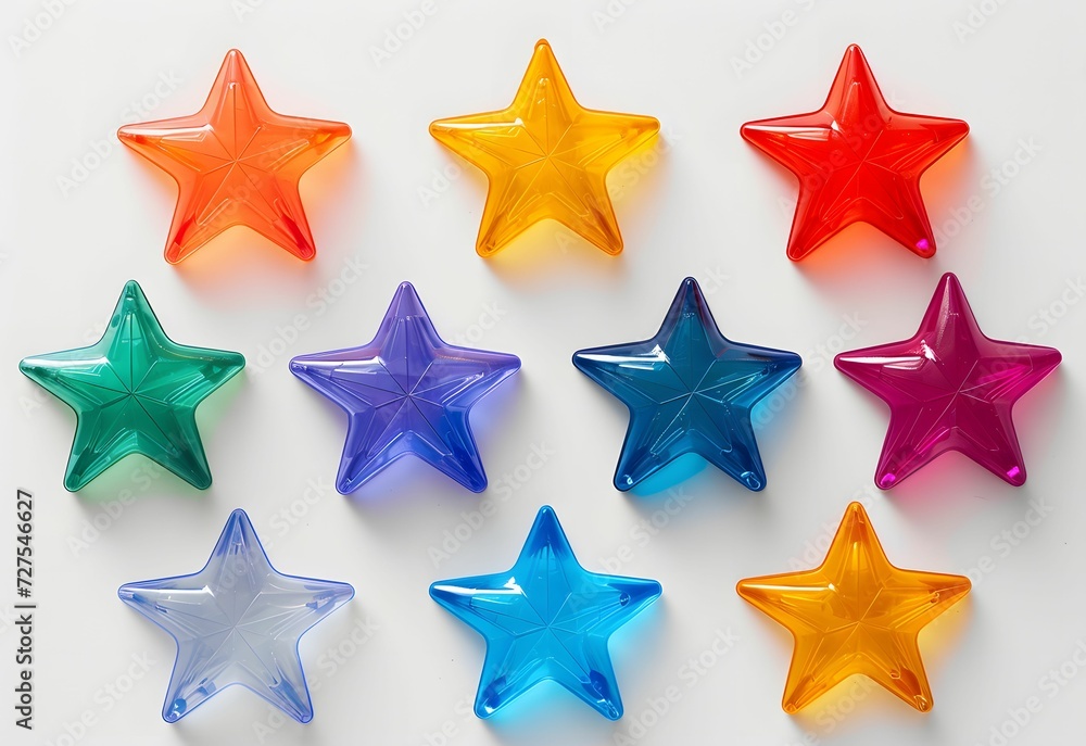 Joyful Jelly Stars - Colorful Gummy Delights on a Whimsical White Background Joyful Jelly Stars - Colorful Gummy Delights on a Whimsical White Background