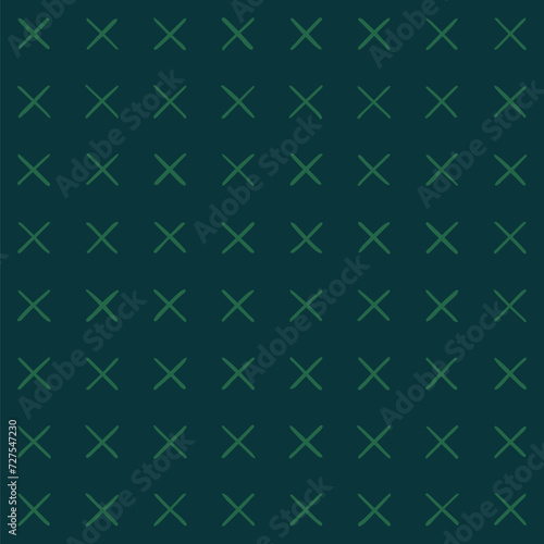 hand drawn crosses. blue, green repetitive background. vector seamless pattern. geometric fabric swatch. retro design template for textile, home decor