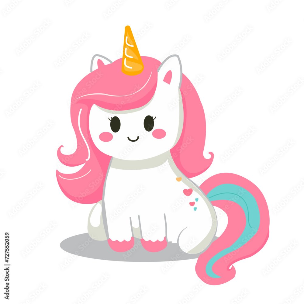 cute unicorn flat rainbow vector pink cute unicorn flat rainbow vector pink