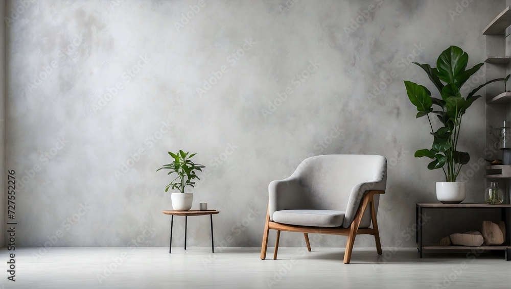 Fototapeta premium Simplicity Redefined: Minimalistic Living Room Interior, A Modern Oasis of Elegance