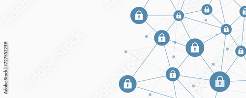 business internet cyber security connection network concept. flat illustration abstract background  web banner design 
