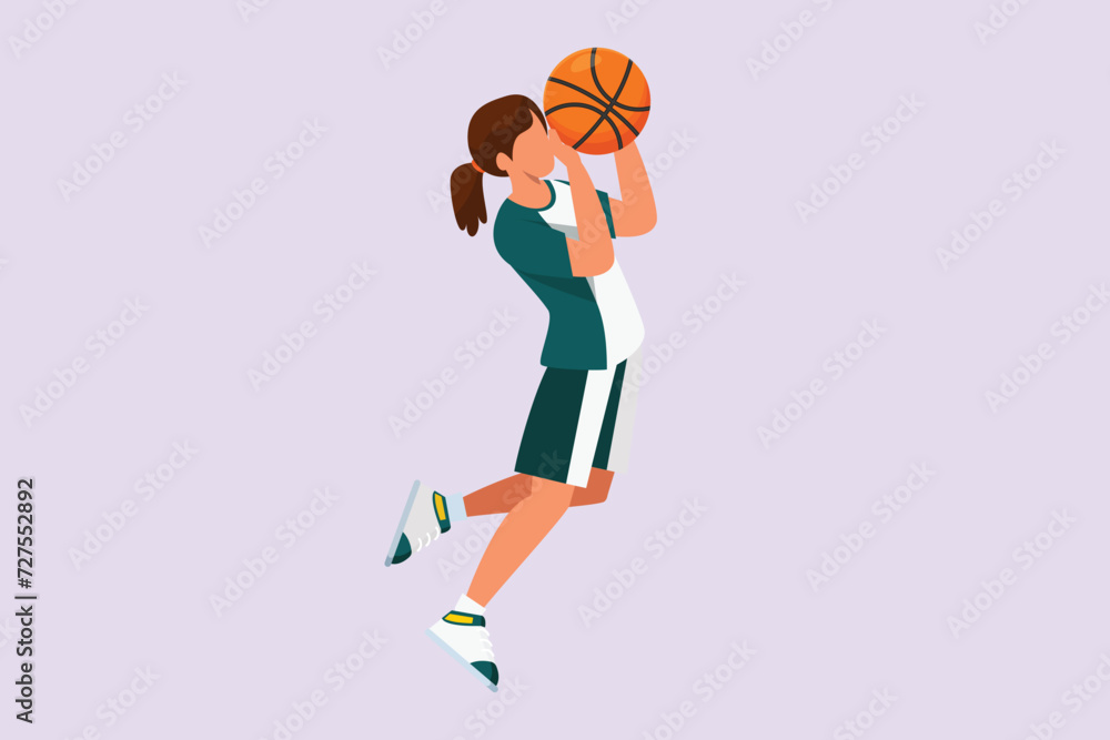 Basket ball concept. Colored flat vector illustration isolated.