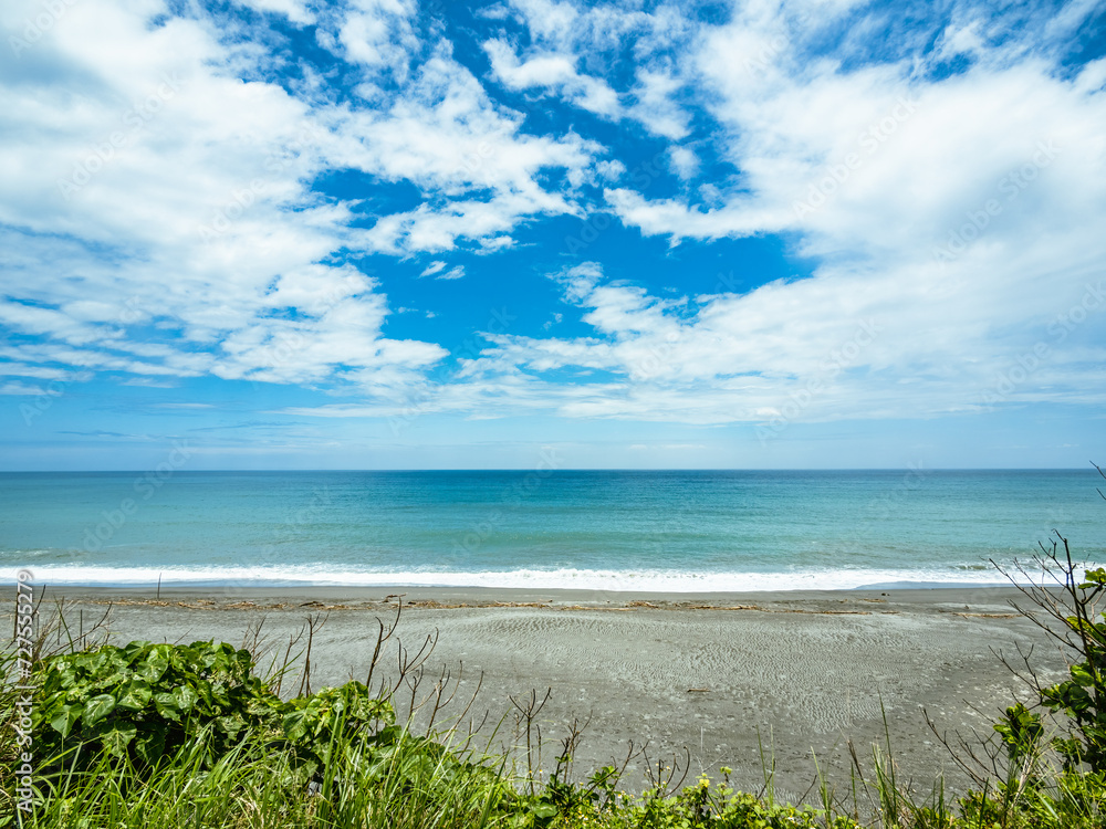 The Seashore and the Blue Sky with White Clouds The Seashore and the Blue Sky with White Clouds