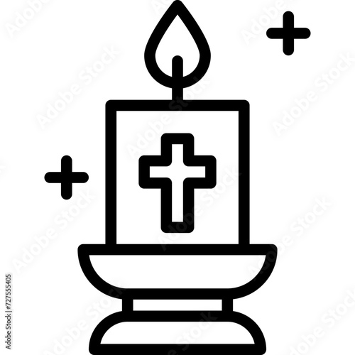paschal candle outline icon