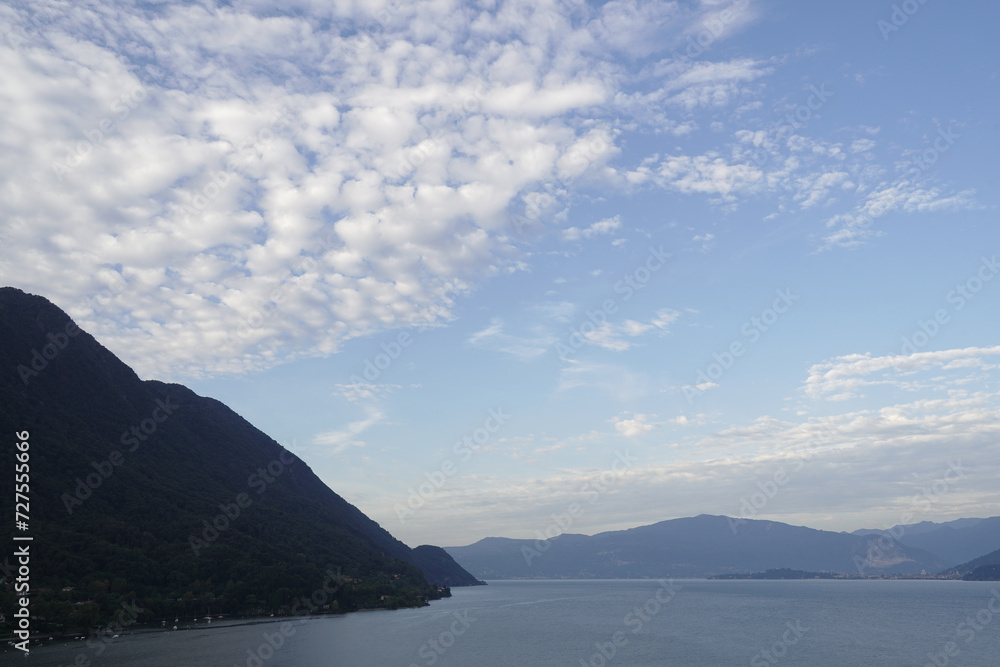 lake and mountains. Caldè, Lake Maggiore, Italy
