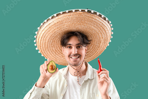 Young Mexican man with chil...