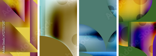 Set of abstract geometric posters. Abstract backgrounds for wallpaper, business card, cover, poster, banner, brochure, header, website