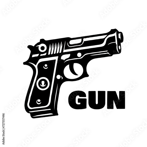 Gun icon or logo vector illustration.