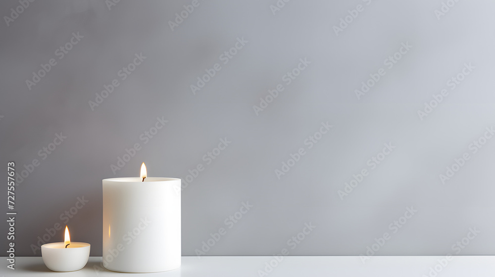 White candle on a white background. White candle on a white background.
