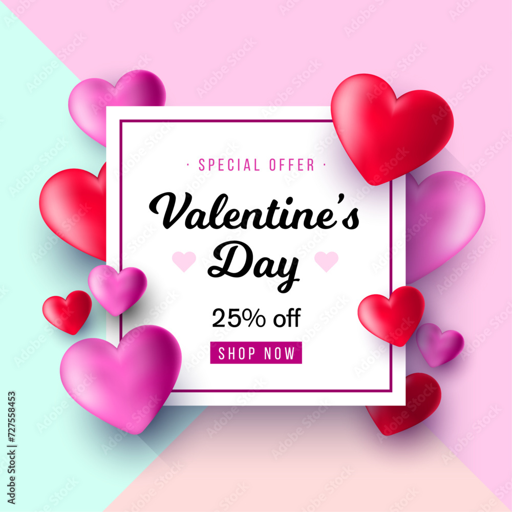 Promotion and shopping template for love and Valentine's day