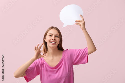 Pretty young woman with bla...