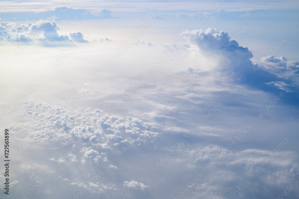 Above view of white fluffy clouds Above view of white fluffy clouds