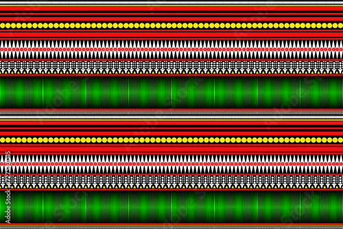 American pattern native pattern black traditional sarong pattern Abstract Geometric Triangular squares lined up at the bottom green yellow black and white Design for textiles prints fabric patterns 