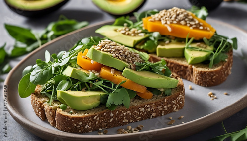 Natural Avocado Toast for Breakfast or Lunch