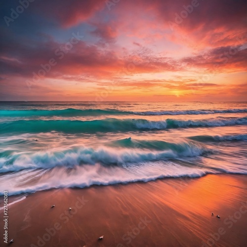 PHOTO OF A tropical beach panorama at sunset © Abraham