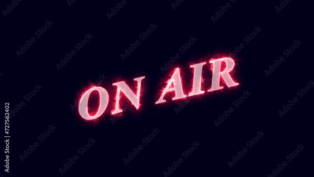 On Air neon sign light text animation, On air neon sign light on navy blue background. On Air neon sign light text animation, On air neon sign light on navy blue background.