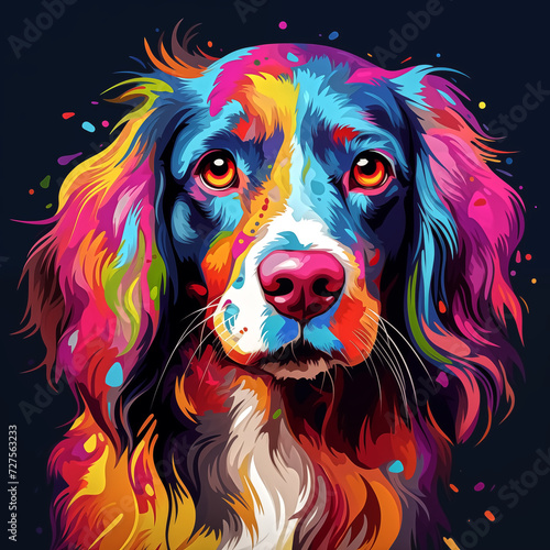 creative colorful dog poortrait, pop art