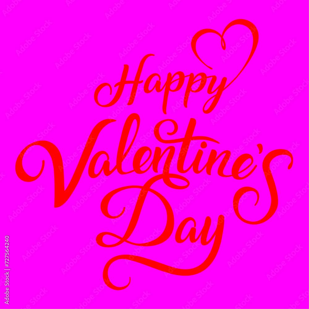 Happy Valentines Day typography vector illustration. Romantic Template design for celebrating valentine's Day on 14 February. Wallpaper, flyer, poster, sticker, banner, card.