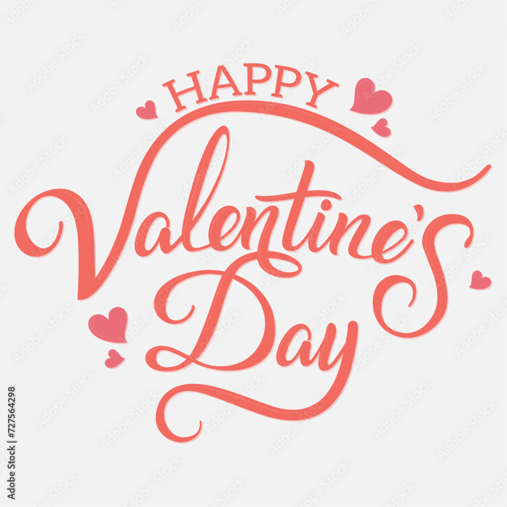 Happy Valentines Day typography vector illustration. Romantic Template design for celebrating valentine's Day on 14 February. Wallpaper, flyer, poster, sticker, banner, card.