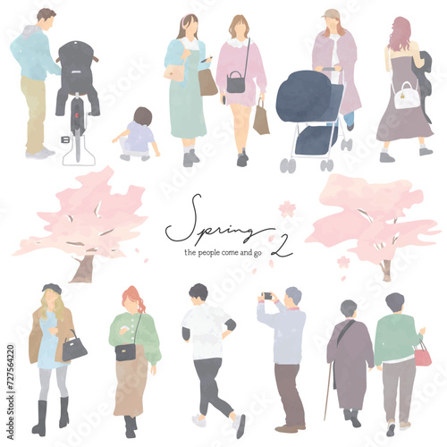 春の行き交う人々２
