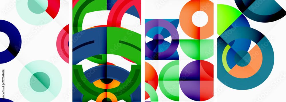 Circles and rings geometric backgrounds. Posters for wallpaper, business card, cover, poster, banner, brochure, header, website Circles and rings geometric backgrounds. Posters for wallpaper, business card, cover, poster, banner, brochure, header, website