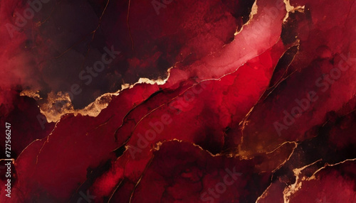 Abstract dark red alcohol ink art background