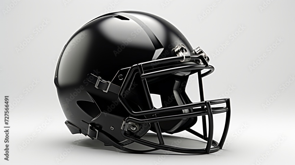 Fototapeta premium American football black helmet. Neural network AI generated art
