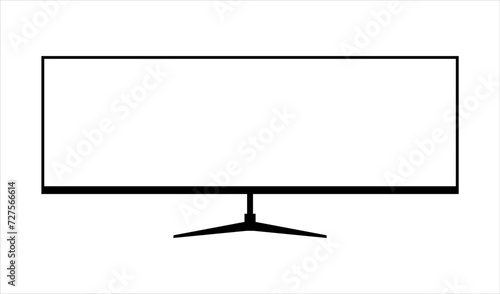 Simple Gaming Monitor computer Monitor mockup, computer monitor frame icon presented on white background.