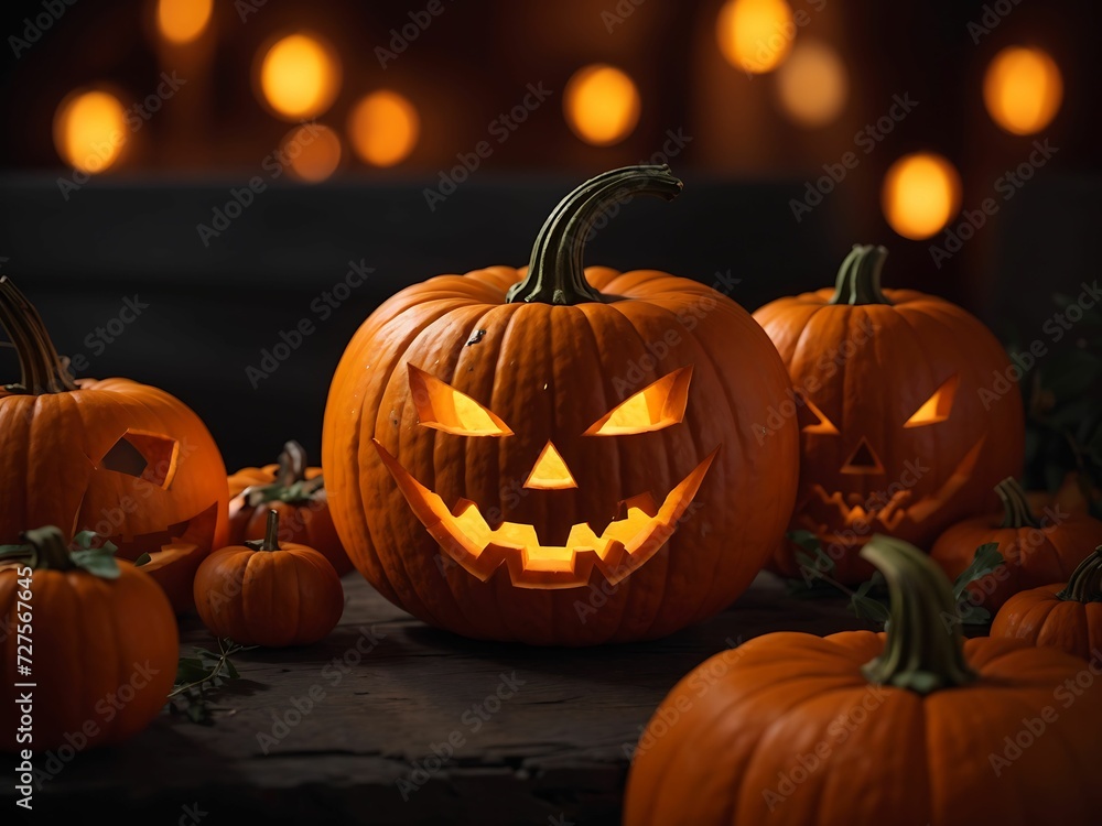 Obraz premium Halloween Pumpkin Lantern