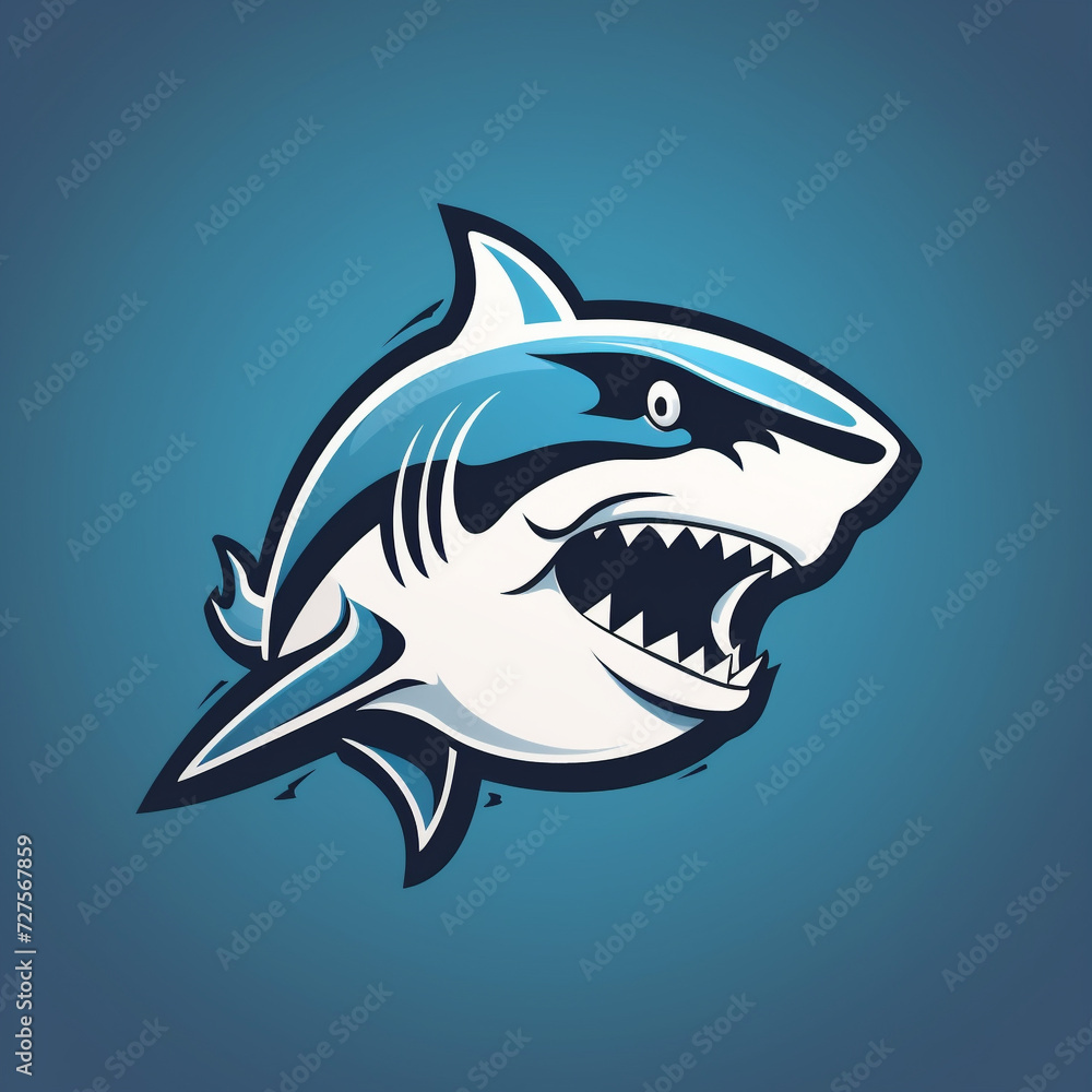Fototapeta premium simple logo using a shark illustration