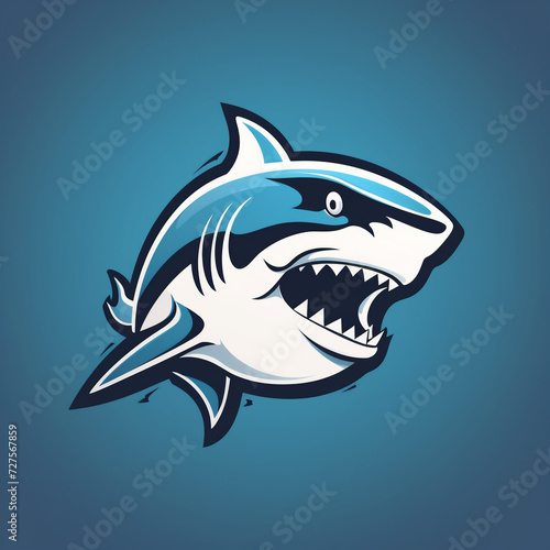 simple logo using a shark illustration