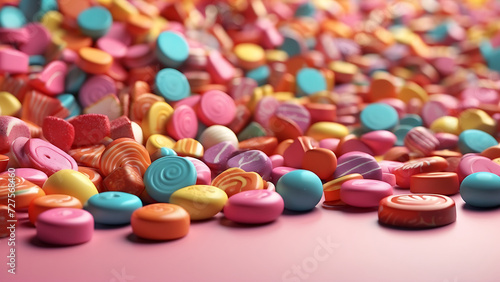 3D candy shape background, sweet treats, confectionery, 