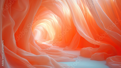  A long tunnel of silk fabric.