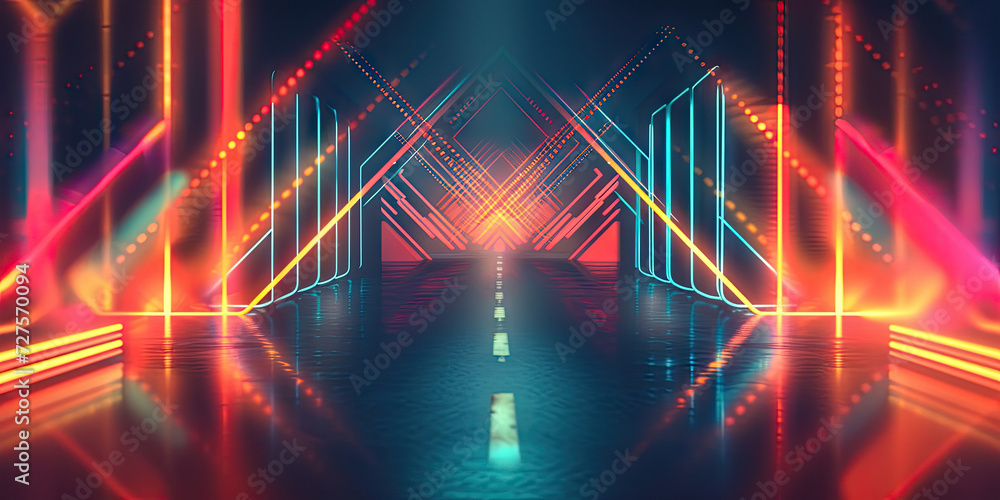 A dark room with bright lights and a long corridor. Suitable for horrorthemed designs, suspenseful concepts, and mysterious storytelling visuals. A dark room with bright lights and a long corridor. Suitable for horrorthemed designs, suspenseful concepts, and mysterious storytelling visuals.